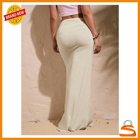 Ruched Fishtail Maxi Skirt High Waisted Bodycon Long Skirt Women's - Picture 3 of 7